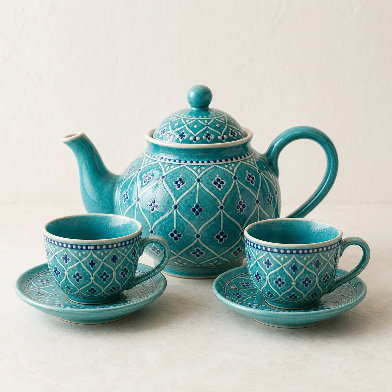 سرویس چای‌خوری فیروزه‌ای